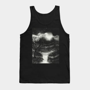 Winter Mountain River Falls Tank Top